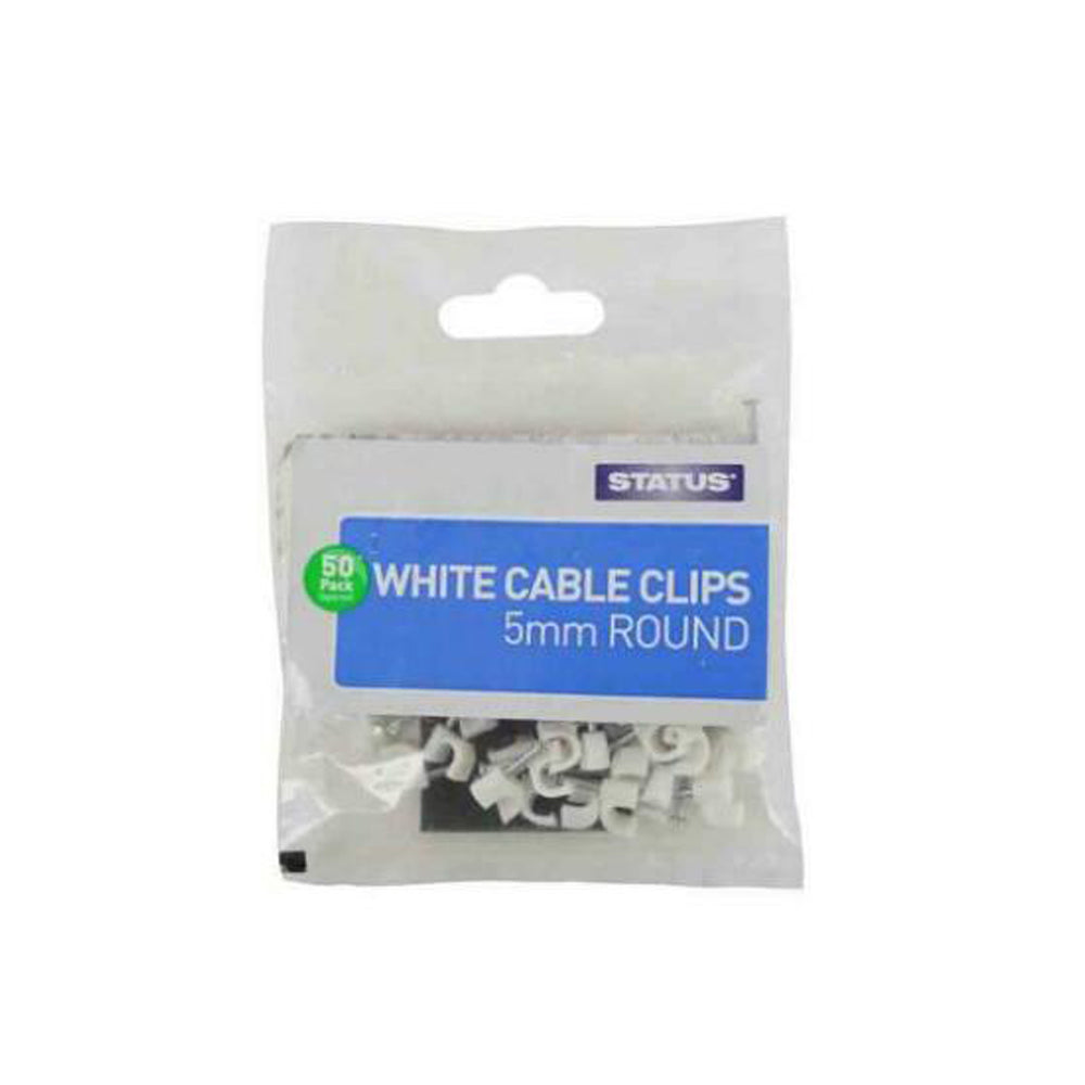 Status-White-Cable-Clips-Approx-50-Per-Pack Status-White-Cable-Clips-Approx-50-Per-Pack